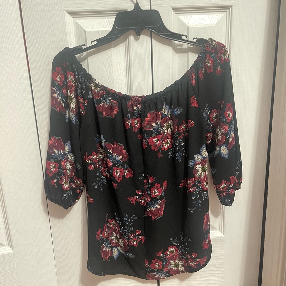 Black off the shoulder top